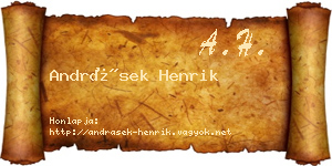 Andrásek Henrik névjegykártya