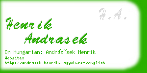 henrik andrasek business card